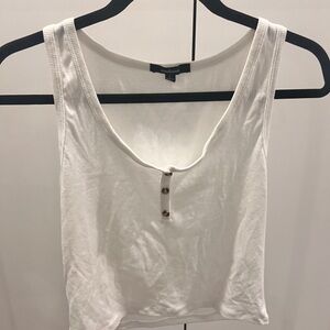 Ambiance White Buttoned Tank Top
